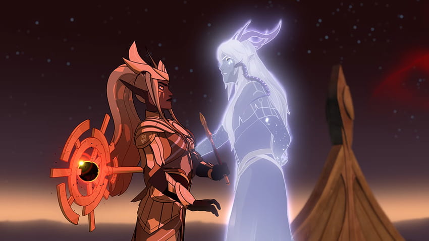 What did Aaravos whisper to the Sunfire queen? HD wallpaper