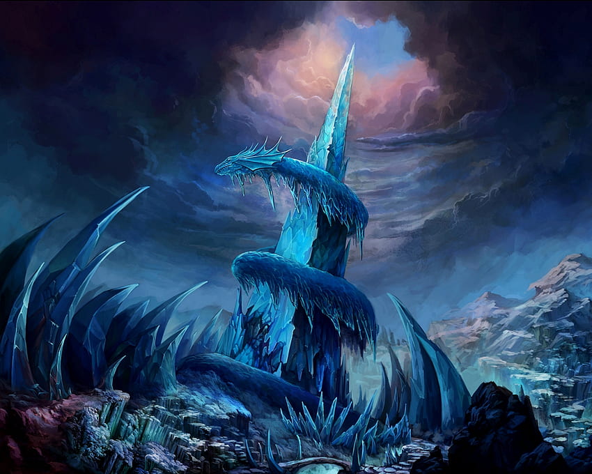 3840x2160px-4k-free-download-frozen-wasteland-blue-frozen-fantasy-dragon-wasteland-ice