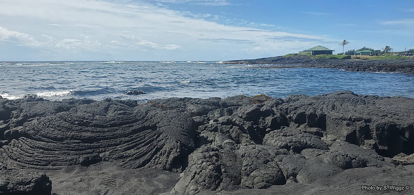 Punalu u Black Sand Beach, Hawaii, Sand, Ocean, Black, Beach, Island, Blue, Lava, Hawaii, Clouds, Sky HD wallpaper