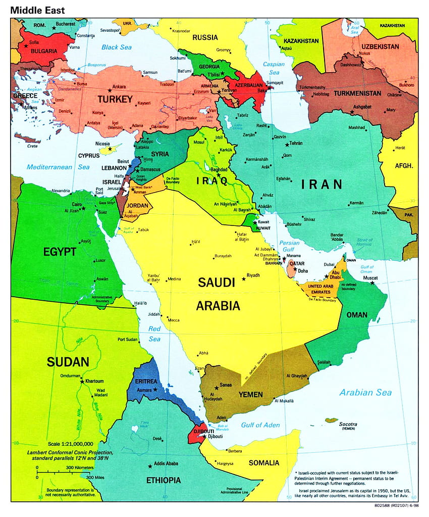 Mapa de Oriente Medio - Grande. Clipart. medio, medio oriente fondo de pantalla del teléfono