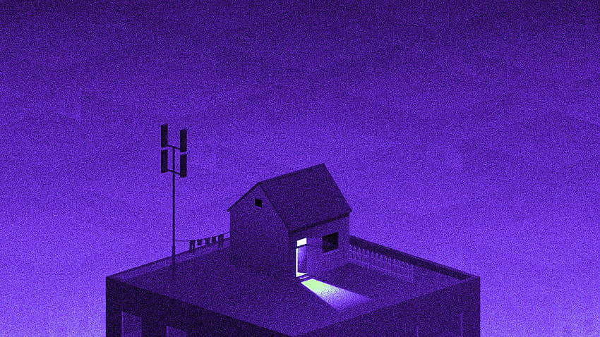 Illust Purple City Home Dot Art, Podium Tapeta HD