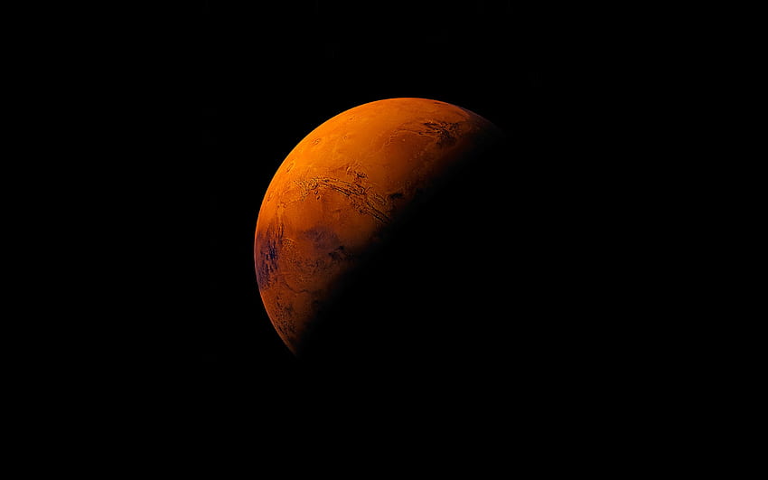 Mars Planet Apple Dark Space Orange Sfondo HD