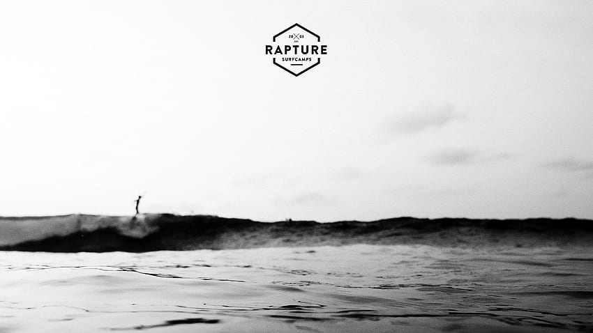 Rapture Surf Camp, Surfing Black and White HD wallpaper