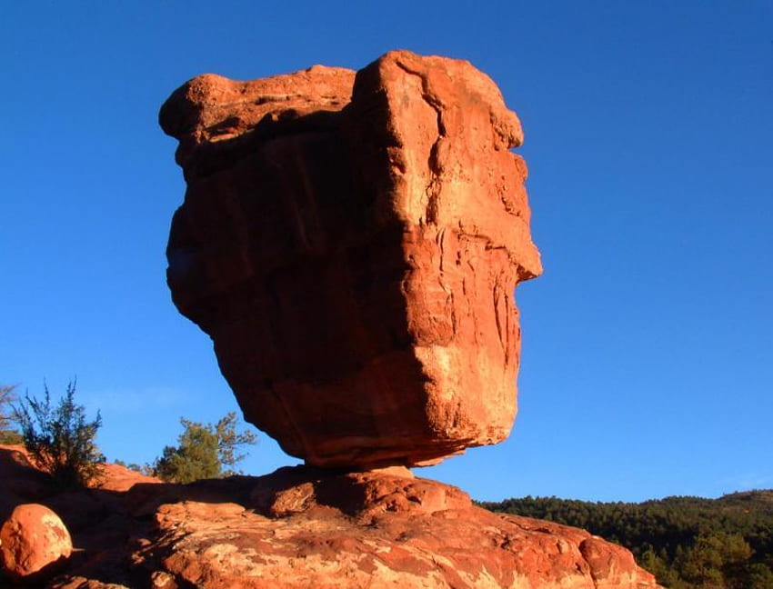 Balancing Rock, Colorado Springs, sky, balancing, colorado, rock HD wallpaper