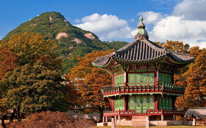 Travel to South Korea, pagoda, house, mountain, trees HD wallpaper | Pxfuel