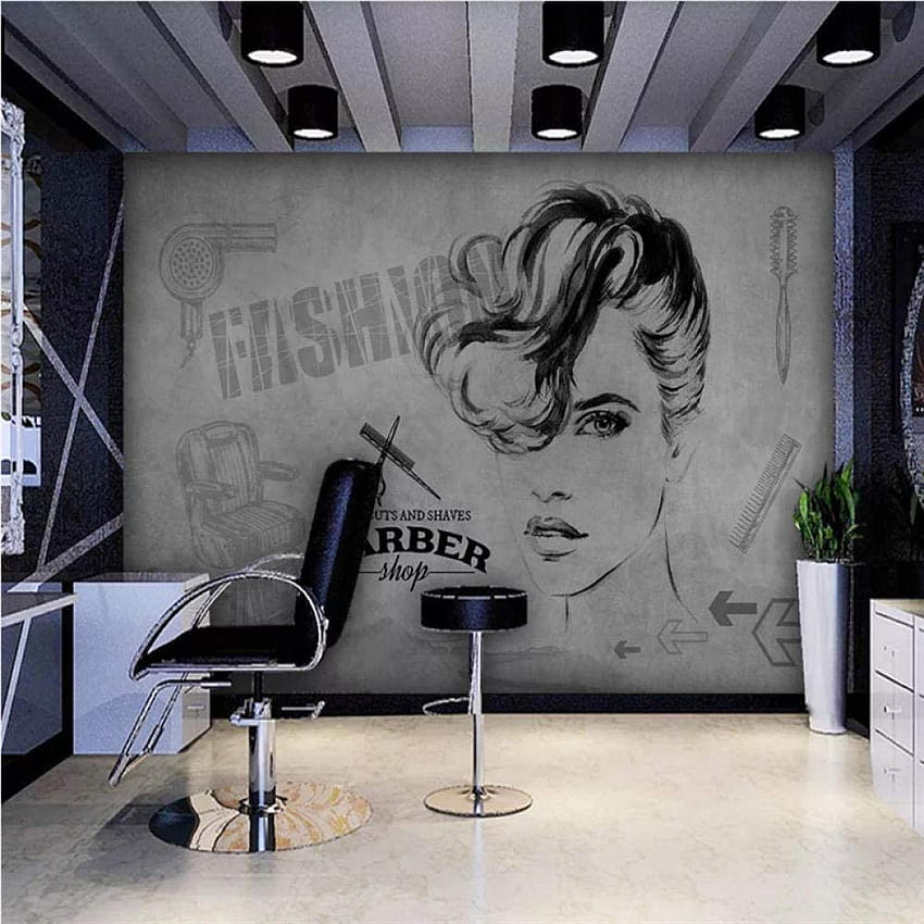 Mbwlkj Gray Cement Wall Industrial Decor Mural 3D Beauty Salon Hair Salon Barber Shop Background Wall Paper 450cmx300cm, Amazon Canada HD phone wallpaper