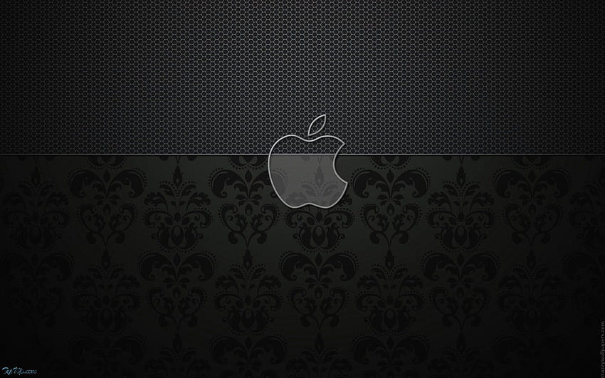 Logotipo de maçã de metal sujo. Largo, branco sujo papel de parede HD