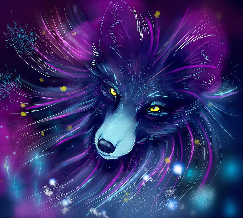 Wolf head, fantasy, art HD wallpaper