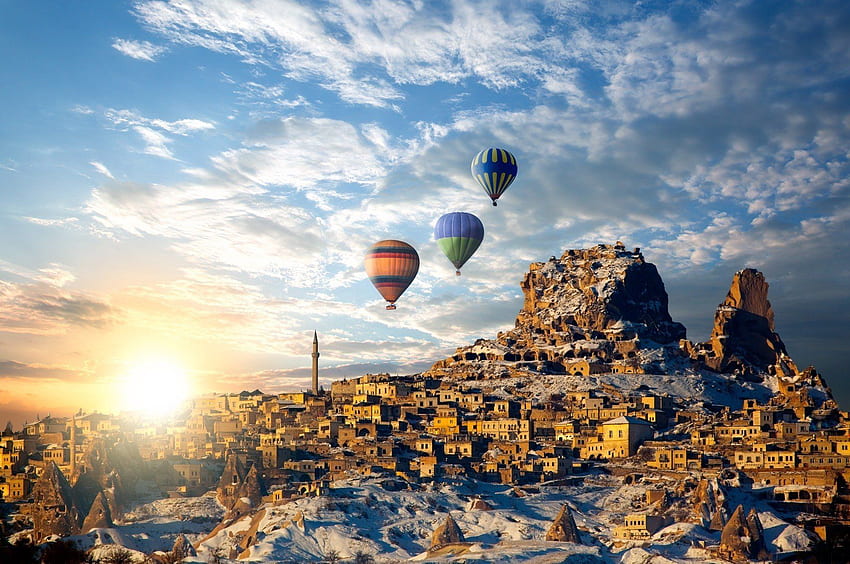 Turquia, balões de ar quente, Capadócia / papel de parede HD