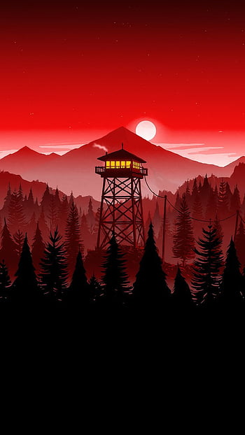 Forest Scenery Watchtower Firewatch Wallpaper iPhone Phone 4K #4260e