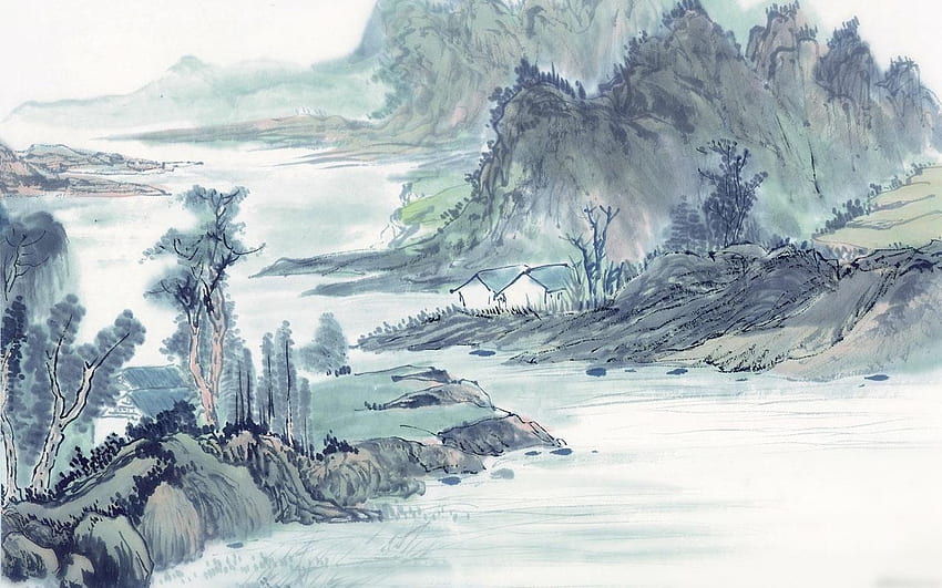 Landscape Painting, Watercolor Paintings Chinese HD wallpaper