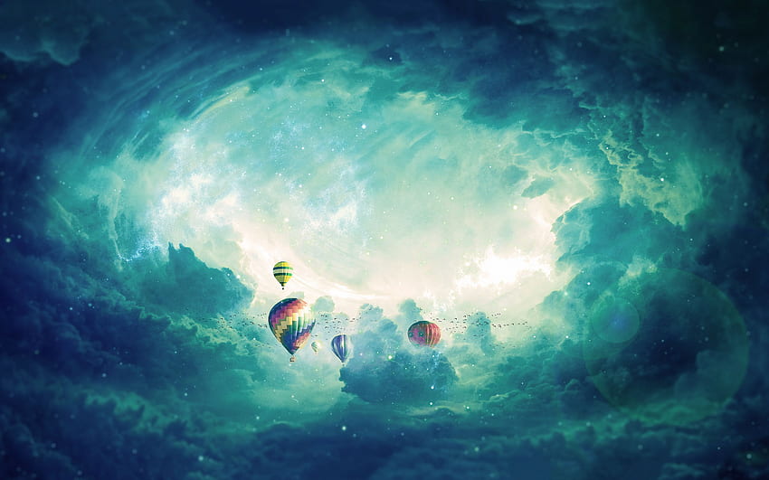 globos aerostáticos, surrealismo, 2880x1800 fondo de pantalla