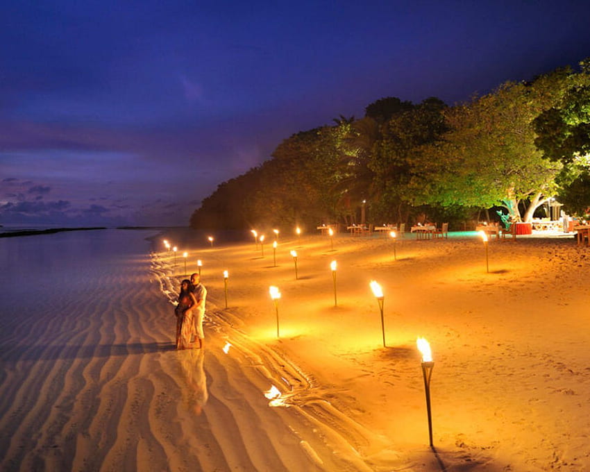Pernikahan Di Maladewa Beach & Fire Wallpaper HD