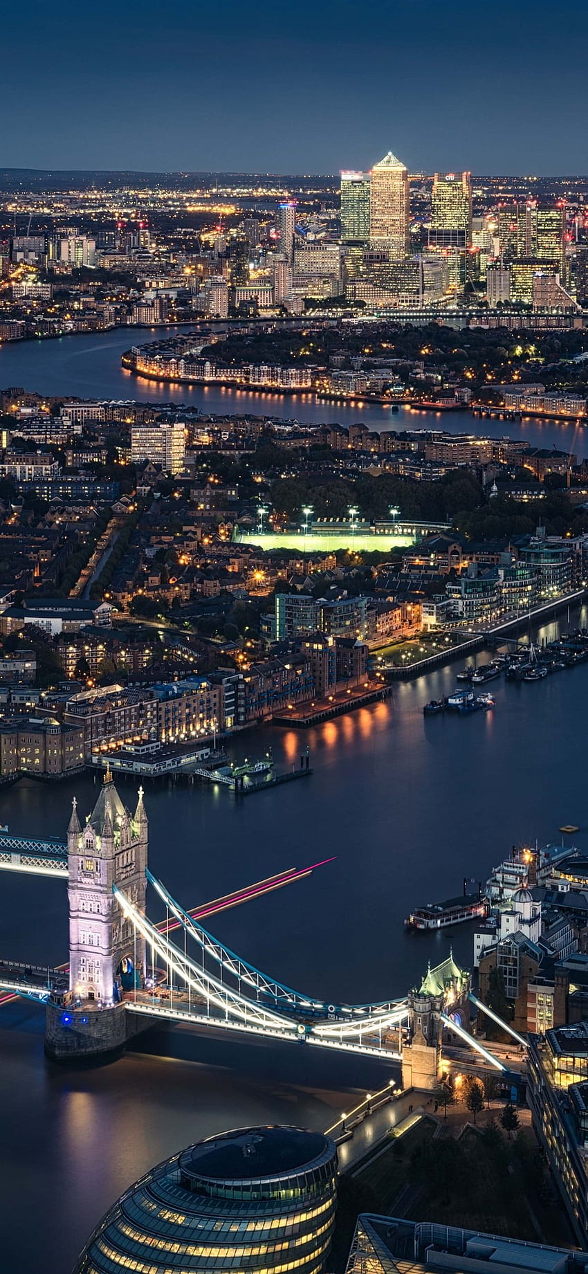 ロンドン、イングランド、テムズ川、タワー ブリッジ、都市の夜、ライト U 、 HD電話の壁紙