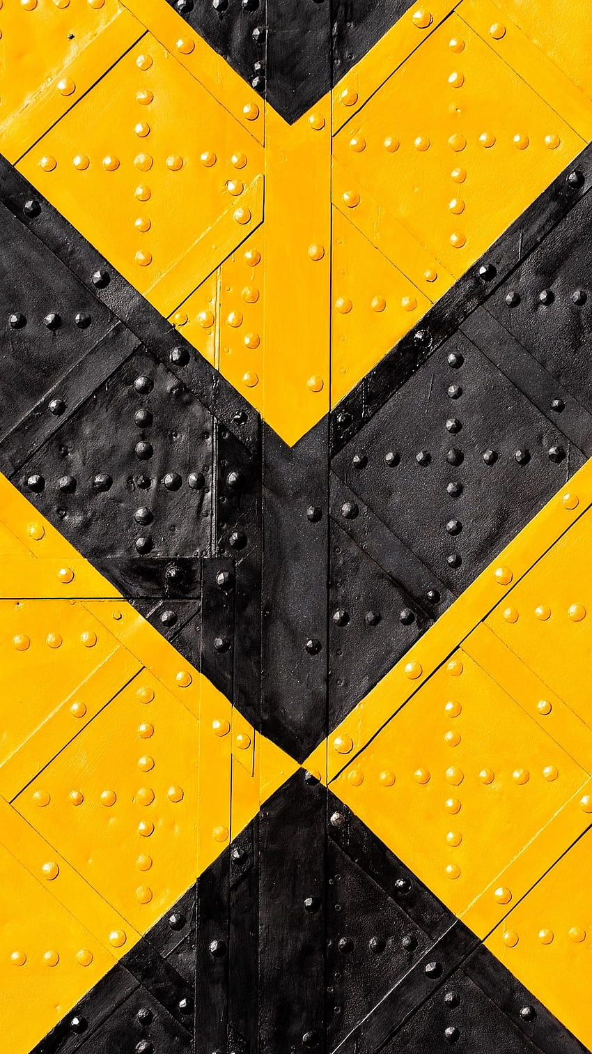 iron, marking, stripes, yellow, Black and Yellow HD phone wallpaper