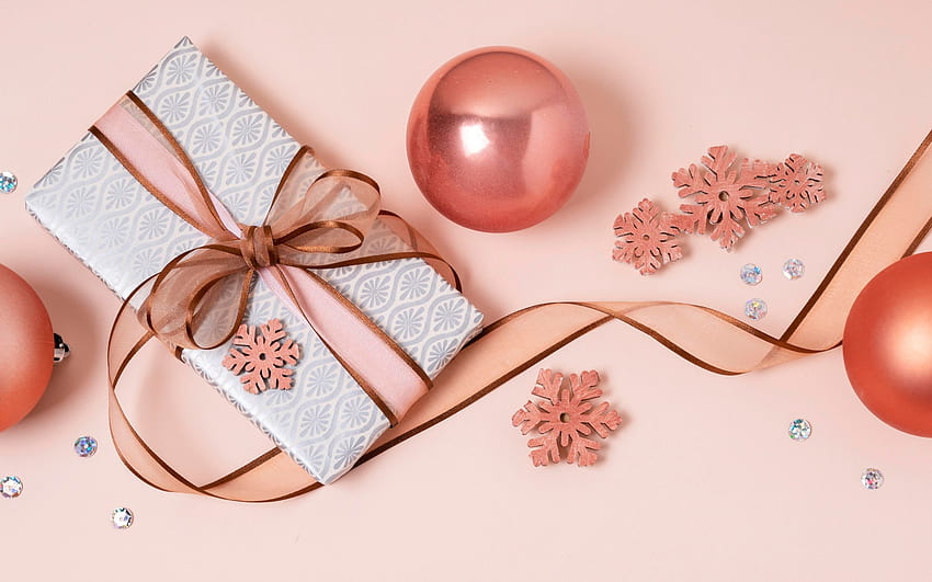 Happy Holidays!, pinj, pink, craciun, christmas, card, gift, new year HD wallpaper