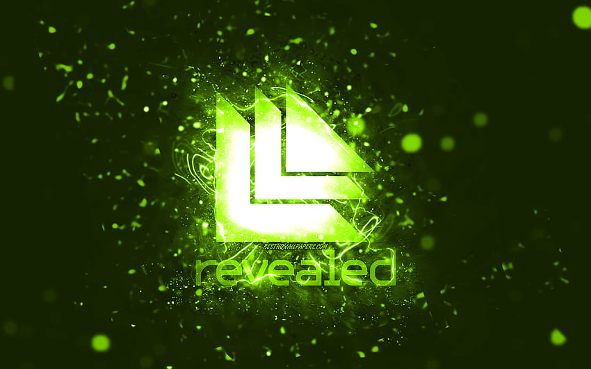 Revealed Recordings lime logo, , lime neon lights, creative, lime abstract background, Revealed Recordings logo, music labels, Revealed Recordings HD wallpaper