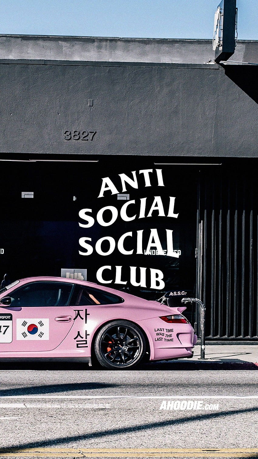 Bluza z kapturem. Antyspołeczny klub towarzyski Różowe Porsche, antyspołeczny Tapeta na telefon HD