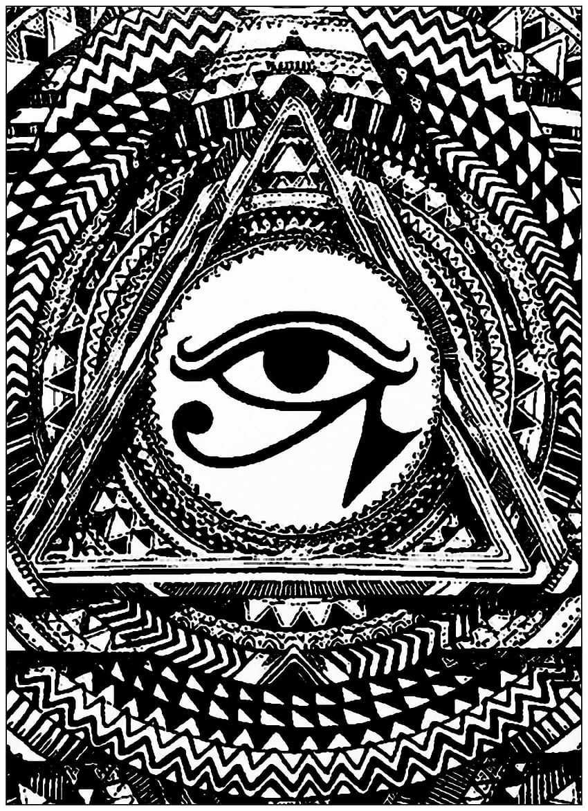 Coloring pages, Eye of Ra HD phone wallpaper