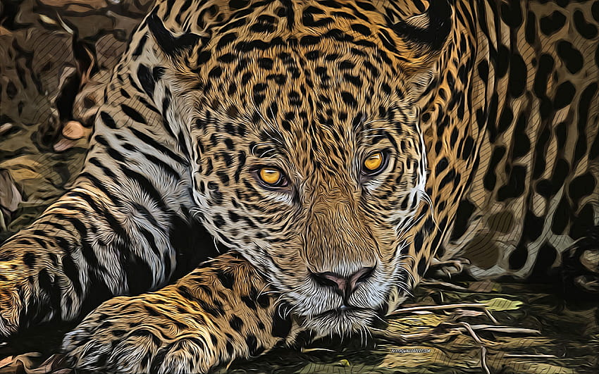 jaguar, , vector art, jaguar drawing, creative art, jaguar art, vector drawing, abstract animals, calm, wild animals, calm jaguar HD wallpaper