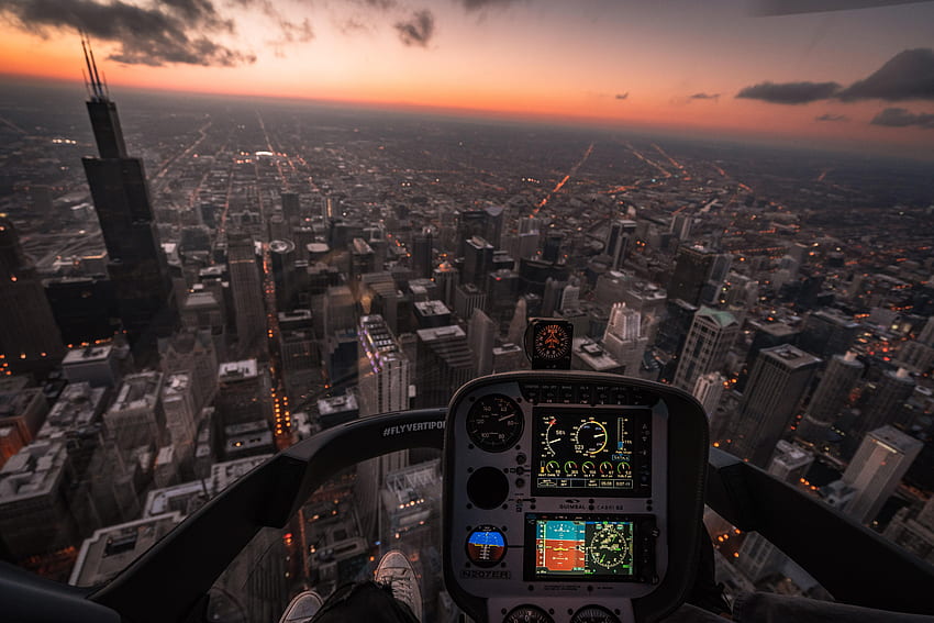 Städte, Flugzeuge, Stadt, Ansicht von oben, Flug, Management, Cockpit, Steuerung, Luftfahrt HD-Hintergrundbild
