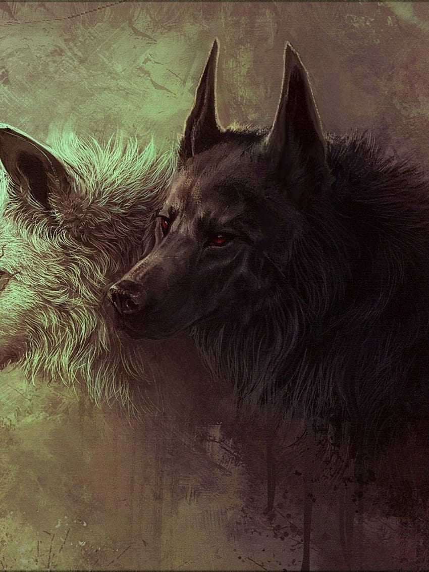 Peinture Loups Gris et Noirs [] pour votre , Mobile & Tablette. Explorez le loup noir. Loup, loup, loup noir cool, loup celtique Fond d'écran de téléphone HD