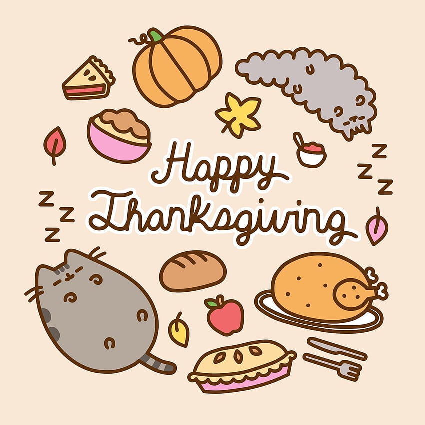 プシーン感謝祭。 Pusheen cat, Pusheen cute, Thanksgiving, Thanksgiving Food HD電話の壁紙