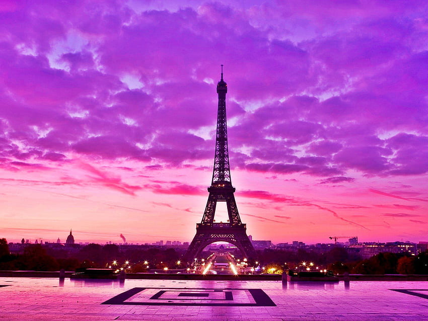 Pembe Eyfel Kulesi Paris Fransa HD duvar kağıdı