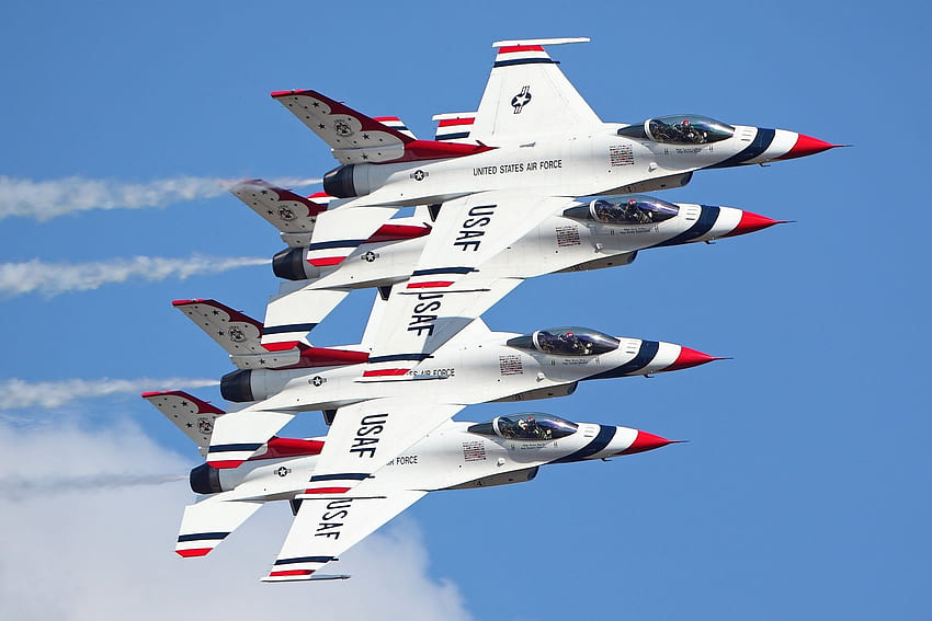 Thunderbirds Sił Powietrznych Stanów Zjednoczonych i tło, Siły Powietrzne Sił Powietrznych Stanów Zjednoczonych Tapeta HD
