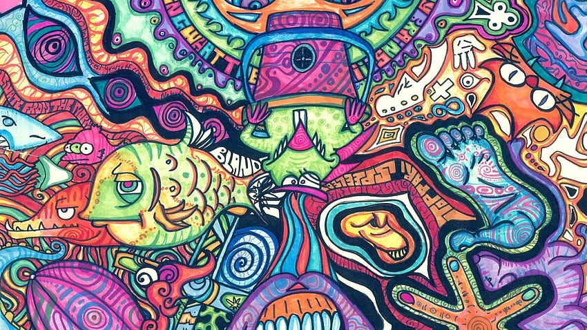 Trippy Hippie, Hippie Cat HD wallpaper