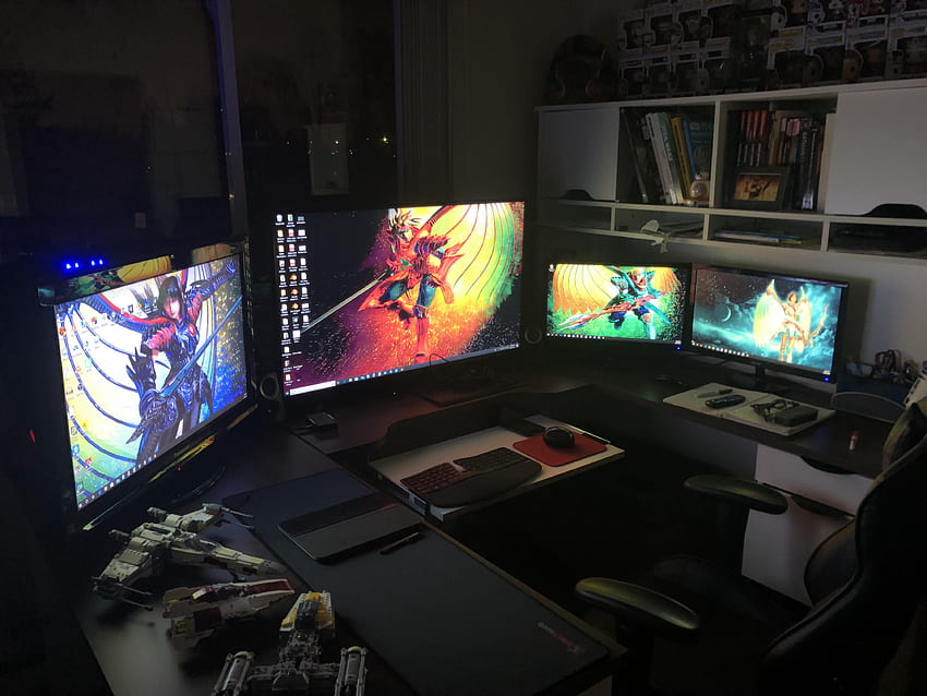This is my home game dev studio and I wanted to share the setup I'm using with you folks! Just noticed that the way the are assigned goes in order HD wallpaper