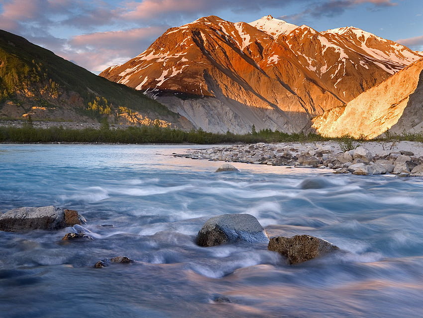 river, mountains, rocks HD wallpaper