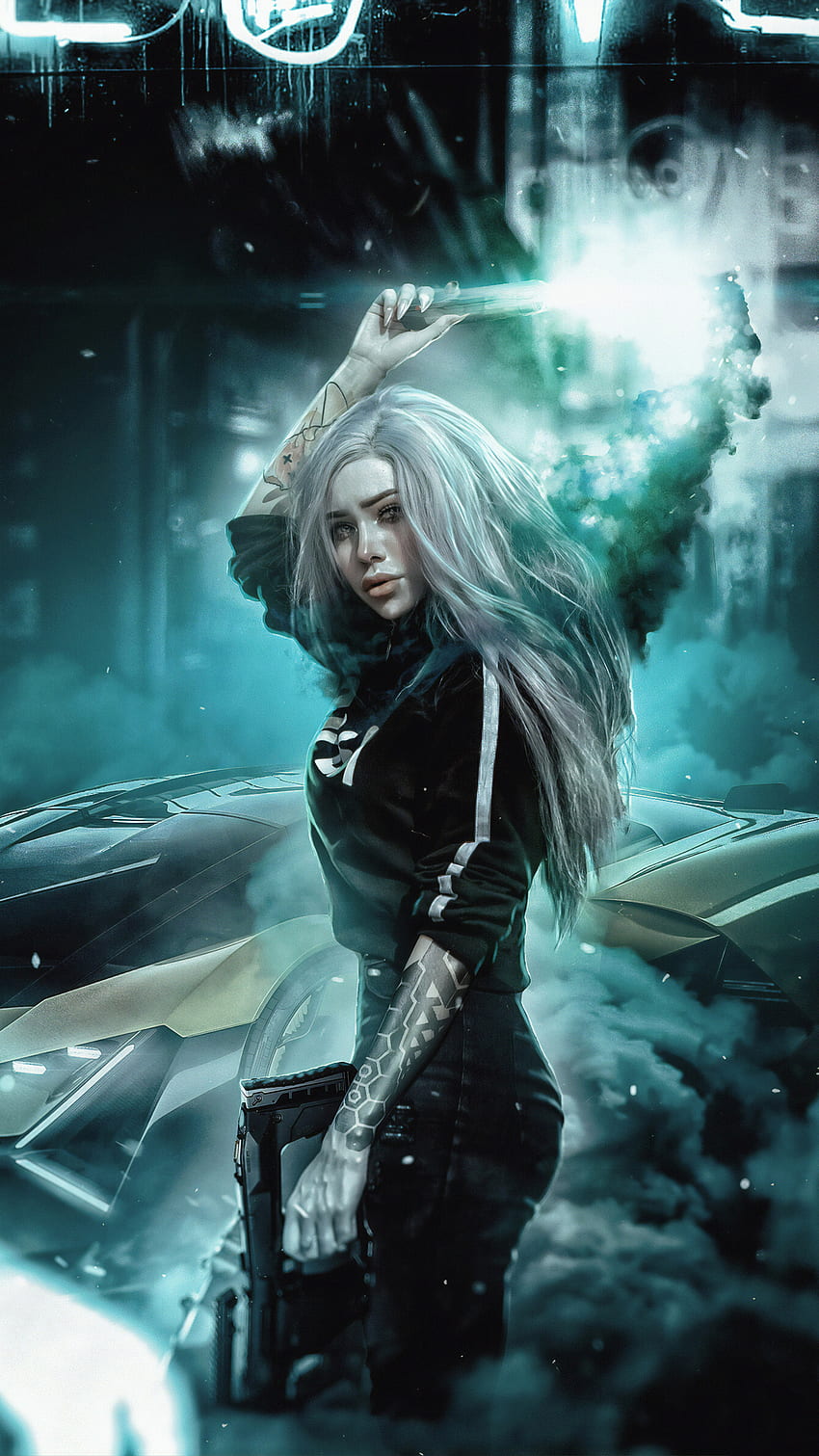 Cyberpunk Girl, Cyberpunk Girl iPhone HD phone wallpaper