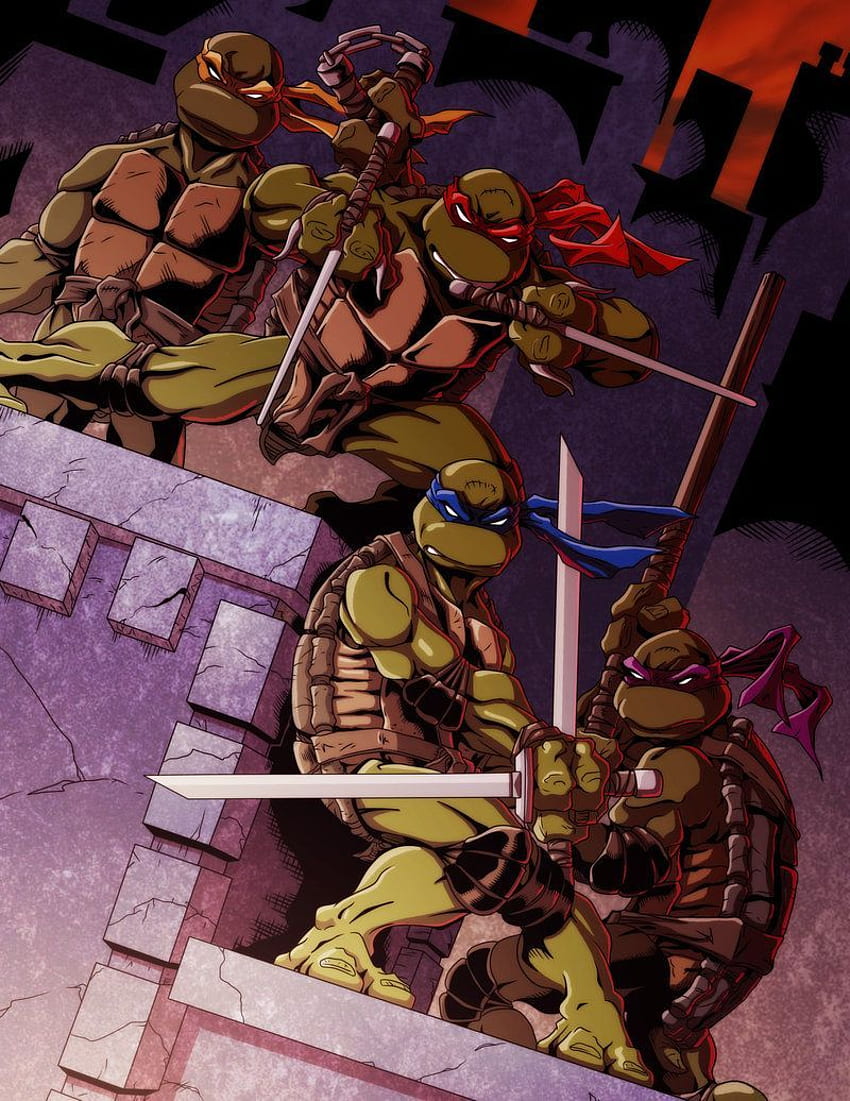 Grafika Wojowniczych Żółwi Ninja i anime Żółwie Ninja Tapeta na telefon HD