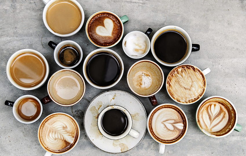 different, coffee, cups, hot drink for , section еда HD wallpaper