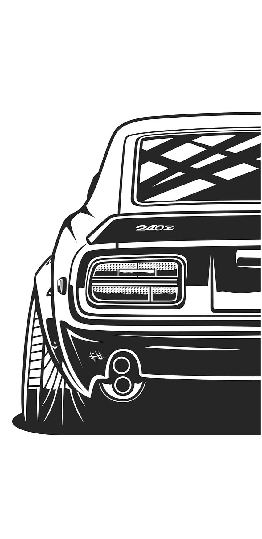 Dibujo de coches, arte JDM fondo de pantalla del teléfono