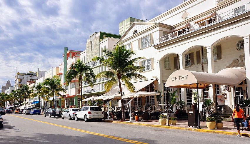 Ocean Drive (South Beach), Miami Art Deco Tapeta HD