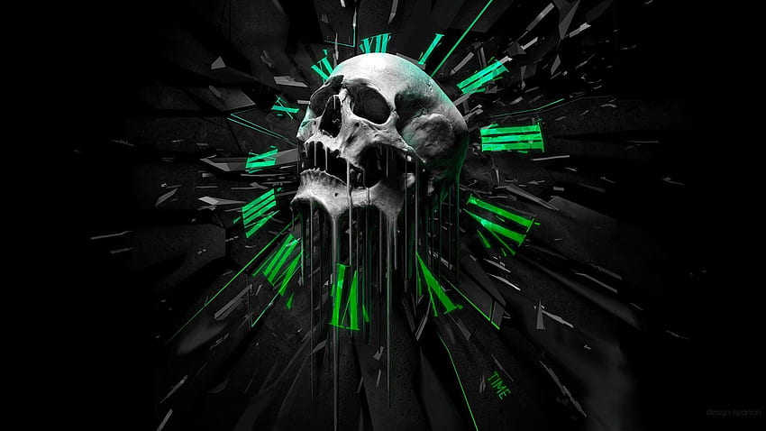 Skull Clocks Background. Clocks , Dandelion Clocks and Melting Clocks, Steampunk Skull HD wallpaper