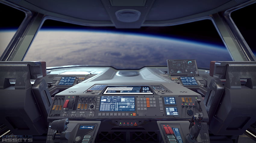 ArtStation - Sci Fi Cockpit Bridge 6、Vattalus Assets、Spaceship Bridge 高画質の壁紙