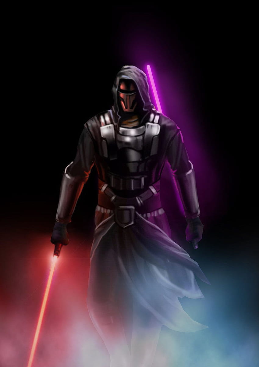 Revan character with laser swords, Star Wars movie Desktop wallpapers  1024x600