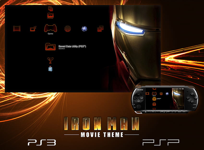 ... Iron Man Theme for PS3 and PSP by Alphathon HD wallpaper
