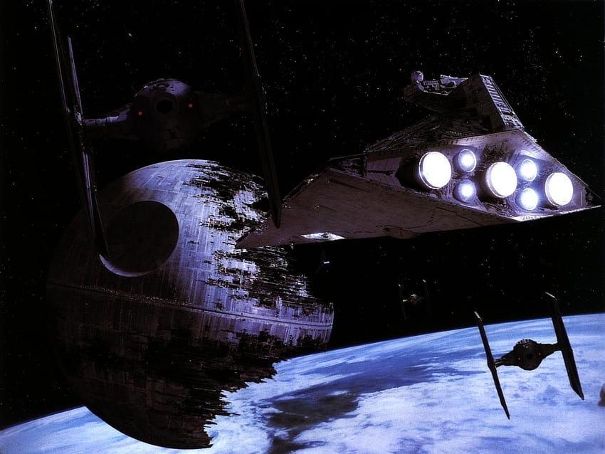 Star Wars Moon Death Star Tie fighters Star Destroyer Return of the Jedi starwars | | 337394 | UP HD wallpaper