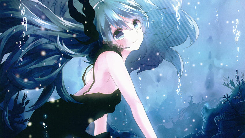 Deep Sea Girl Anime Illust Art Blue HD wallpaper