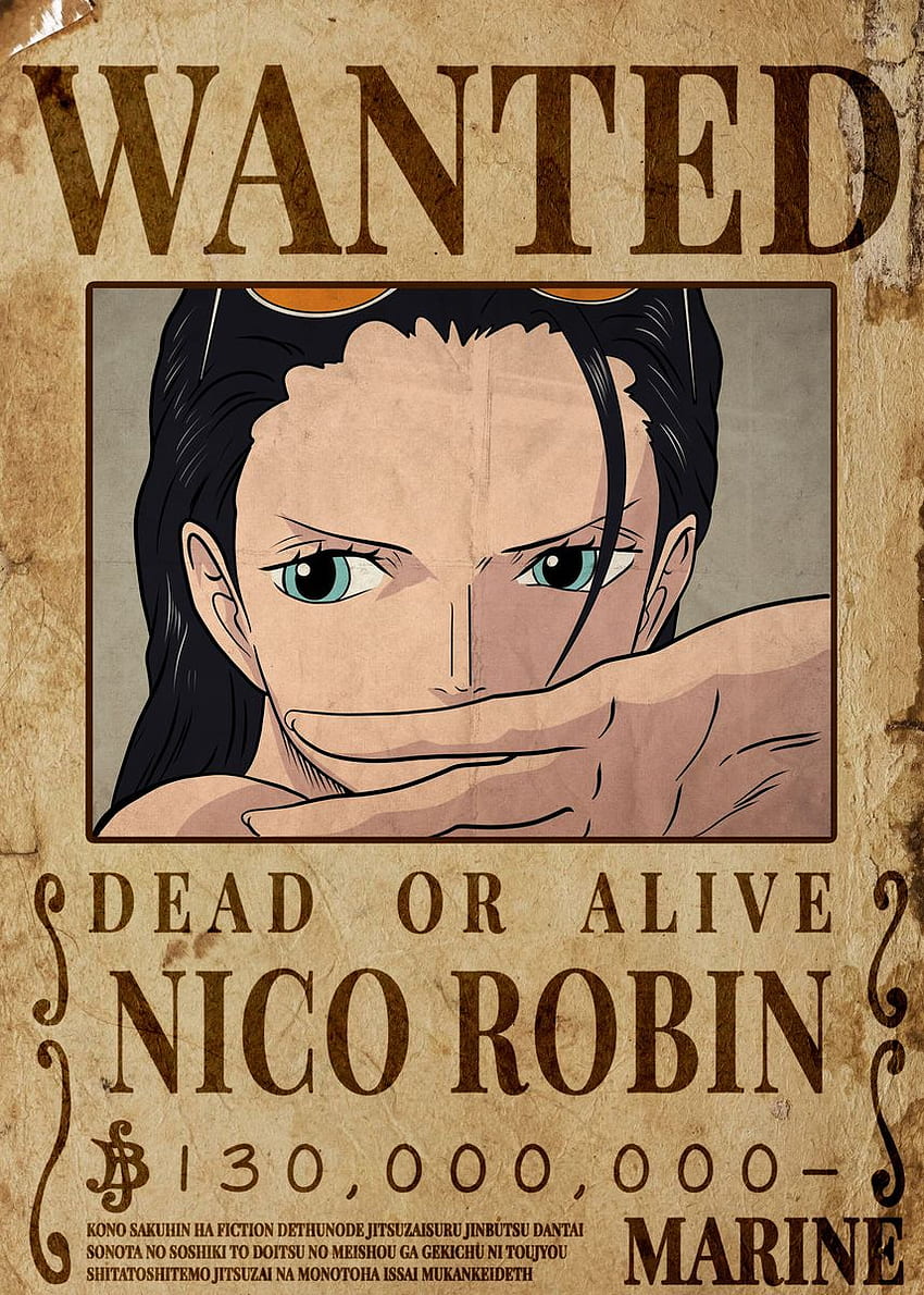 Cartel de Nico Robin Wanted, Nico Robin Bounty fondo de pantalla del teléfono