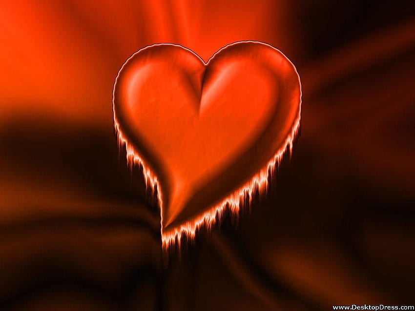 3D Background Orange Heart HD wallpaper