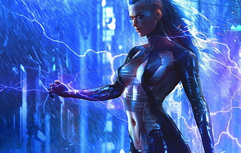 Wallpaper girl, fiction, hand, art, cyborg, sci-fi, cyberpunk for mobile  and desktop, section фантастика, resolution 1920x1392 - download