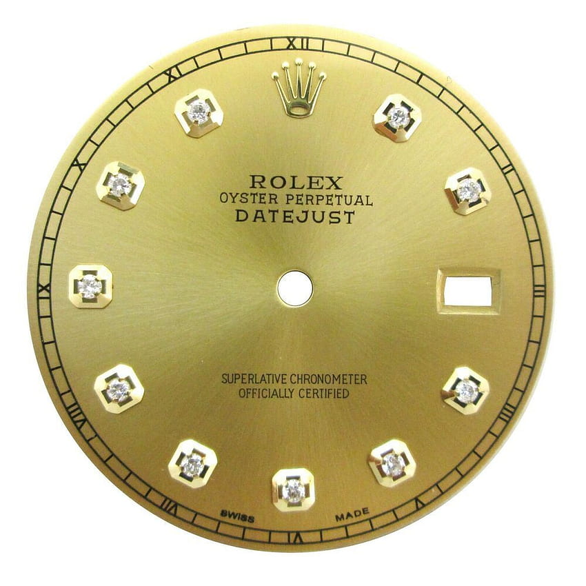 La parte del quadrante con diamanti personalizzata si adatta a Rolex Datejust 41 Gold Silver Black 40mm Sfondo del telefono HD