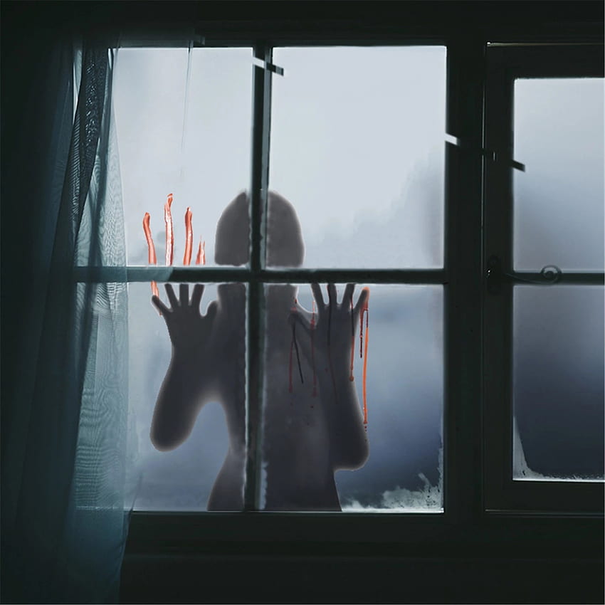 Halloween odcisk dłoni krwi duch naklejka Horror szklane okno kreatywni przyjaciele akcesoria imprezowe Dom i ogród, horrory Przyjaciele Tapeta na telefon HD