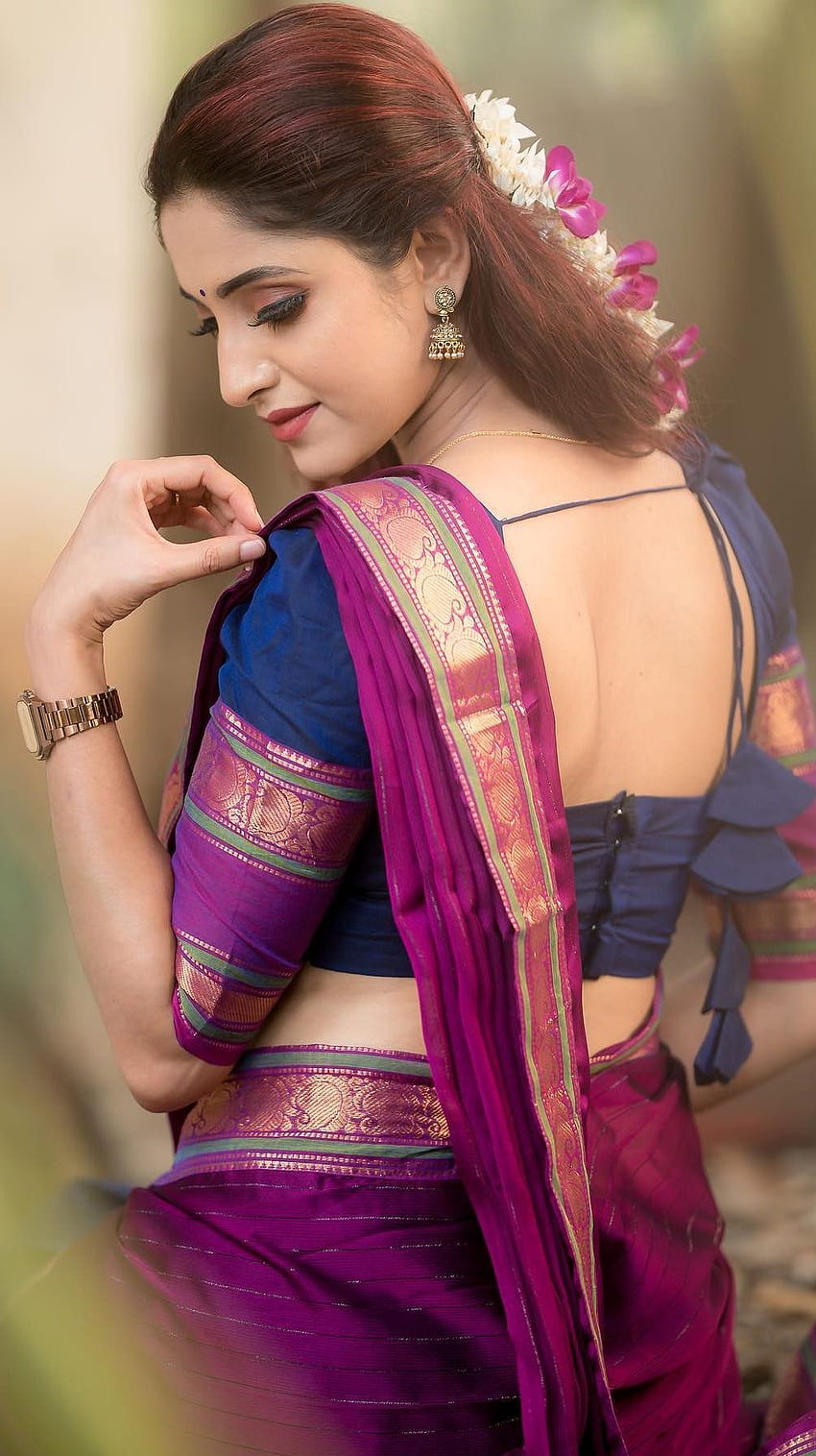 Ayesha, sari Schönheit HD-Handy-Hintergrundbild