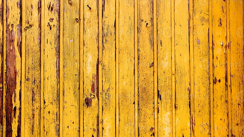 Alter gelber hölzerner Beschaffenheitshintergrund. bemalte Holzwand. Gelber Hintergrund. Heller Zaun aus vertikalen Brettern. Die Textur eines Holzbretts kann als Hintergrund verwendet werden. Etwas rissiger Lack. 4536385 HD-Hintergrundbild